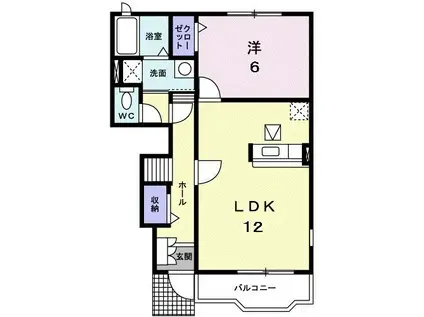 アプローズ ヴィラII(1LDK/1階)の間取り写真