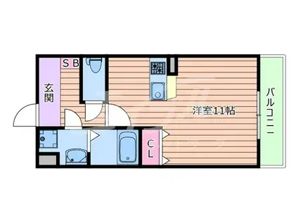 フローライト上新庄駅前(1K/8階)の間取り写真