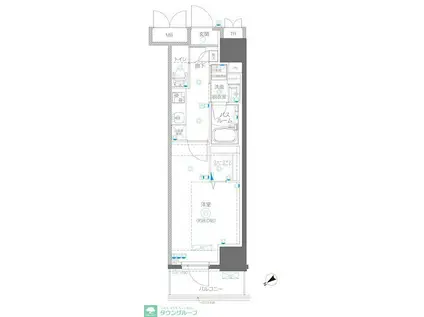 アルファレジデンシア南千住(1K/3階)の間取り写真