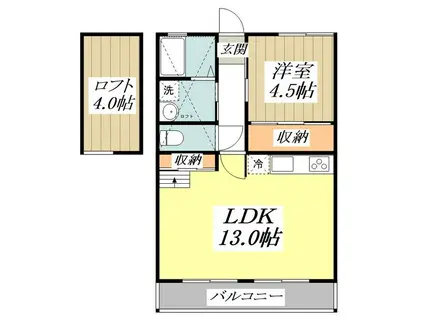 コーポ加藤(1LDK/2階)の間取り写真