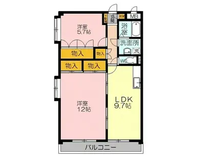 エステートサンフレッシュ(2LDK/5階)の間取り写真