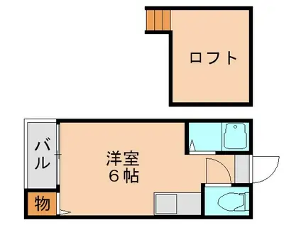 ピュア吉塚(ワンルーム/2階)の間取り写真