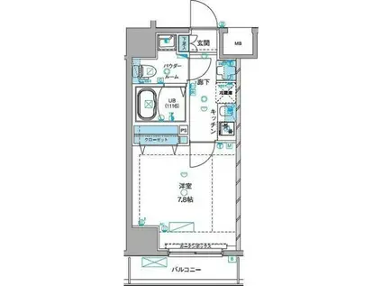 ジェノヴィア浅草IIIグリーンヴェール(1K/7階)の間取り写真
