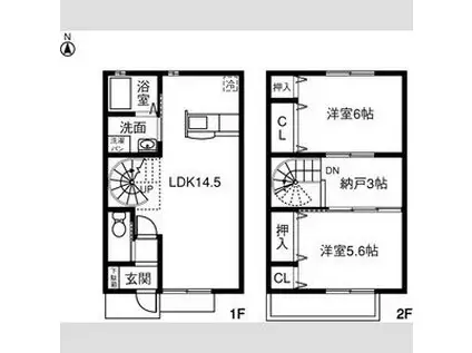 VEGA(2LDK/1階)の間取り写真