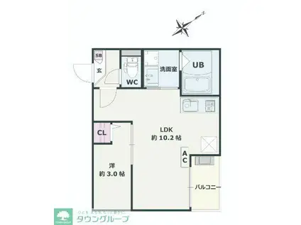 JACK MIZOHATAI(1LDK/3階)の間取り写真