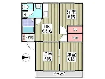ライフニューコーポA(3DK/2階)の間取り写真