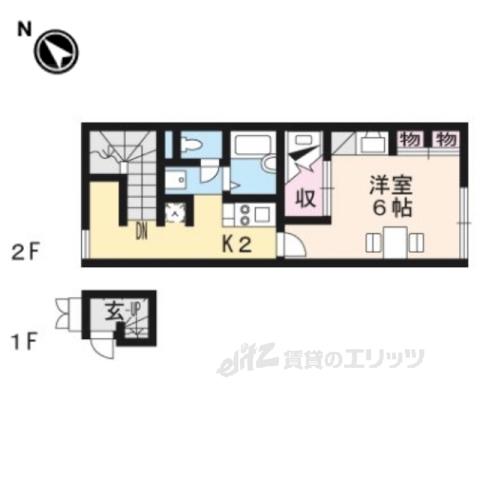 レオパレスメゾンアジュール(1K/2階)の間取り写真