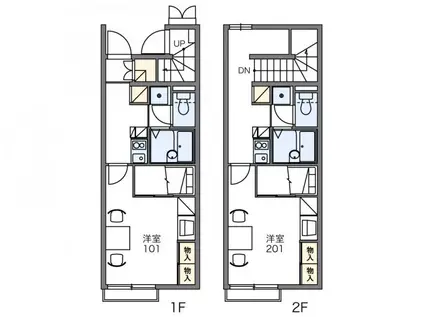レオパレスネーブルI(1K/1階)の間取り写真