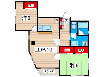 グランビル(2LDK/2階)の間取り写真