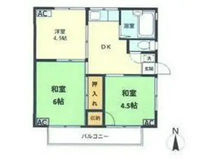 コーポあやめ(3DK/2階)の間取り写真