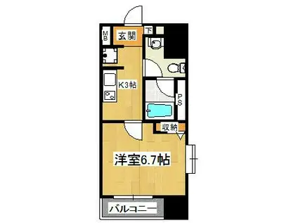 ミリアビタ15(1K/5階)の間取り写真