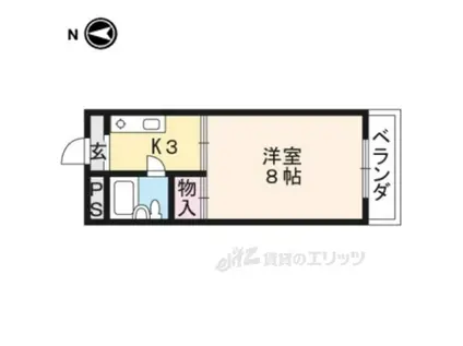 フレンズ墨染(1K/3階)の間取り写真