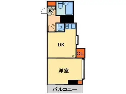 ライオンズマンション千葉東(1DK/3階)の間取り写真