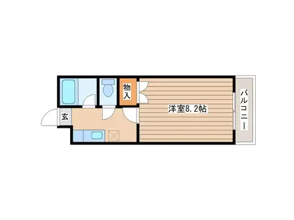 ボザール萩ヶ丘(1K/3階)の間取り写真