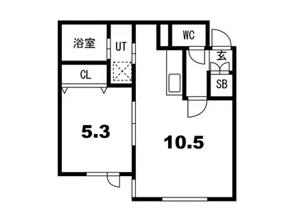 グランデール(1LDK/1階)の間取り写真