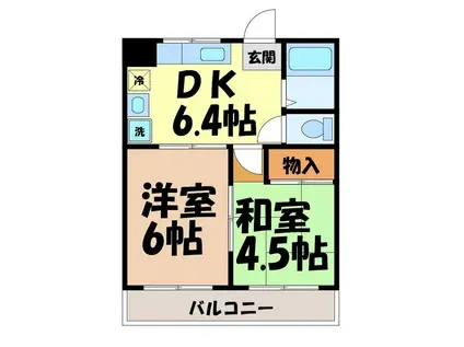 ヴィラ南山(2DK/3階)の間取り写真