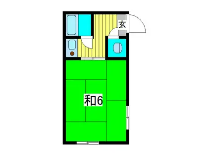 高木荘(1K/2階)の間取り写真