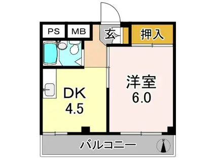 出戸駅前メゾンラベール(1DK/3階)の間取り写真