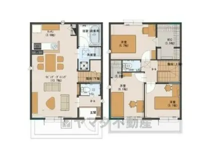 ソルコリーナE棟(3LDK/1階)の間取り写真