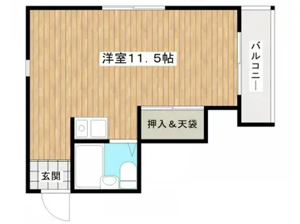 ロイヤルキャビン(ワンルーム/3階)の間取り写真