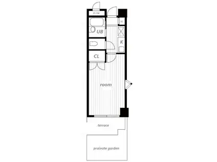 日神パレステージ玉川上水(1K/1階)の間取り写真