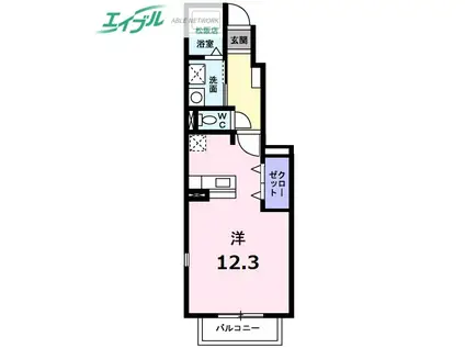 ＪＲ紀勢本線 徳和駅 徒歩28分 2階建 築21年(ワンルーム/1階)の間取り写真