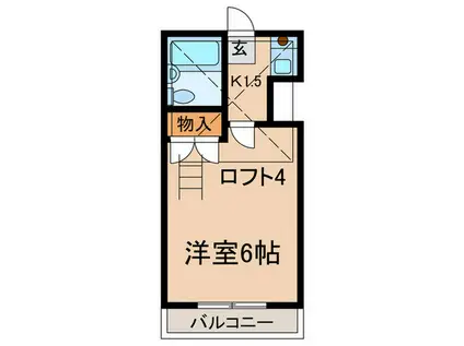 CASA生駒(1K/2階)の間取り写真