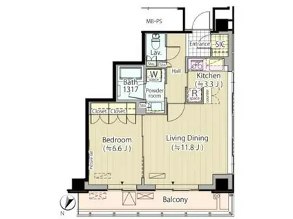 メルクマール京王笹塚レジデンス(1LDK/11階)の間取り写真