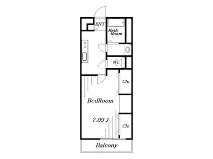 ヴィラ検見川浜(1K/3階)の間取り写真