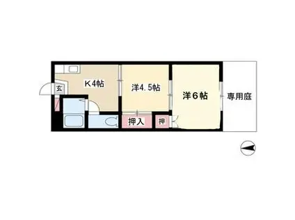 サマックス ツフィア(2K/1階)の間取り写真