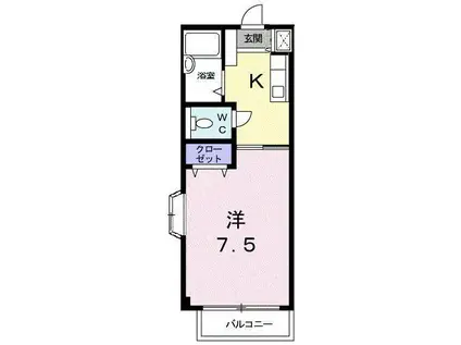 宮の前AP(1K/1階)の間取り写真