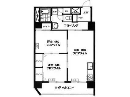 上池台マンション(2LDK/5階)の間取り写真