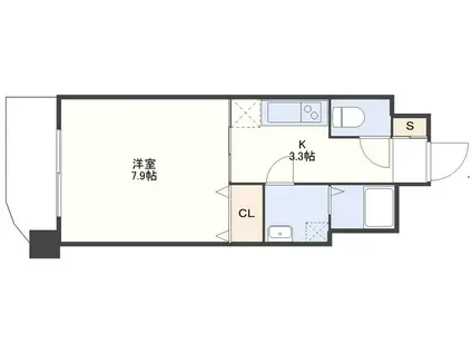 グランテージ鍛冶屋町(1K/2階)の間取り写真