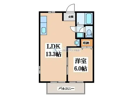 グリーンハイツカワムラ(1LDK/1階)の間取り写真