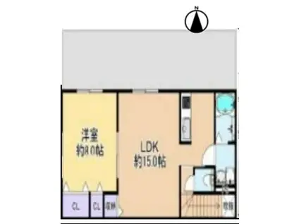 エスパーダ亀有(1LDK/2階)の間取り写真