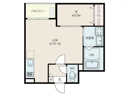 JACK GEMBE I(1LDK/1階)の間取り写真