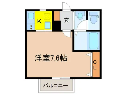 アイショウヴィラ川内(1K/2階)の間取り写真