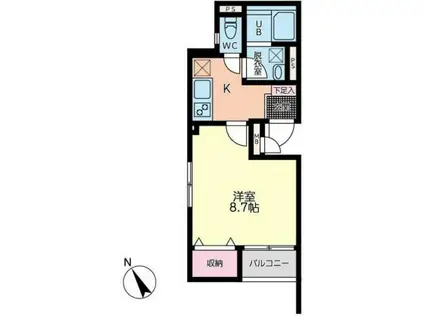 ル シェバル(1K/3階)の間取り写真