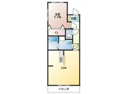 エルグラン2000(1LDK/1階)の間取り写真