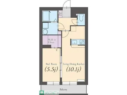 プラム湘南(1LDK/3階)の間取り写真