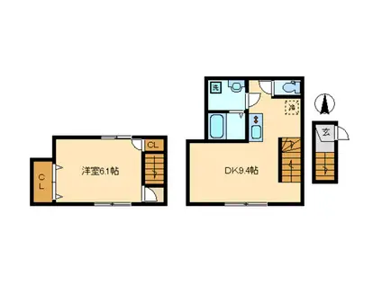 UVAS方南町(1LDK/2階)の間取り写真