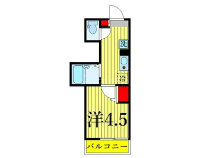 TIZ CARROT(1K/1階)の間取り写真