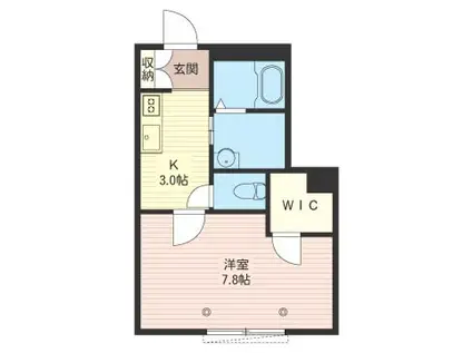 フォレナ大岡山(1K/2階)の間取り写真