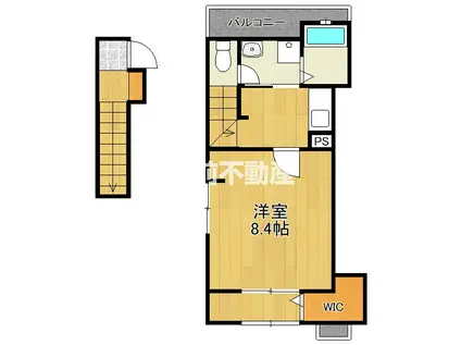 デュルセ大財(1K/2階)の間取り写真