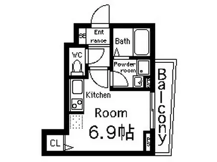 メゾン田中ー海老江II(ワンルーム/1階)の間取り写真