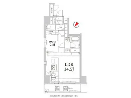 THE LOG日本橋(1LDK/8階)の間取り写真