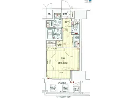 プレサンス神戸元町ミューズ(1K/7階)の間取り写真