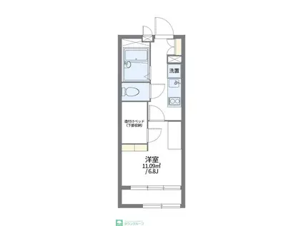 レオパレス彩(1K/2階)の間取り写真