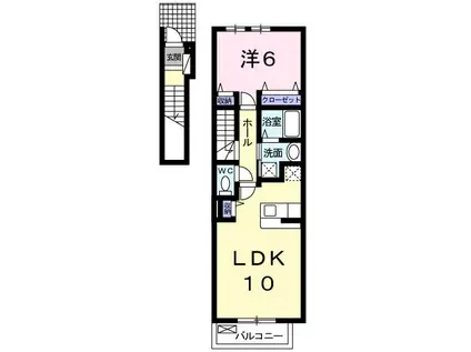 モントレゾール(1LDK/2階)の間取り写真