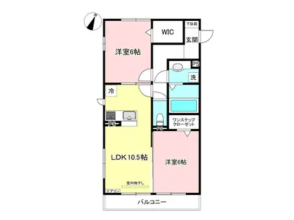 ラ・アンジュ(2LDK/3階)の間取り写真